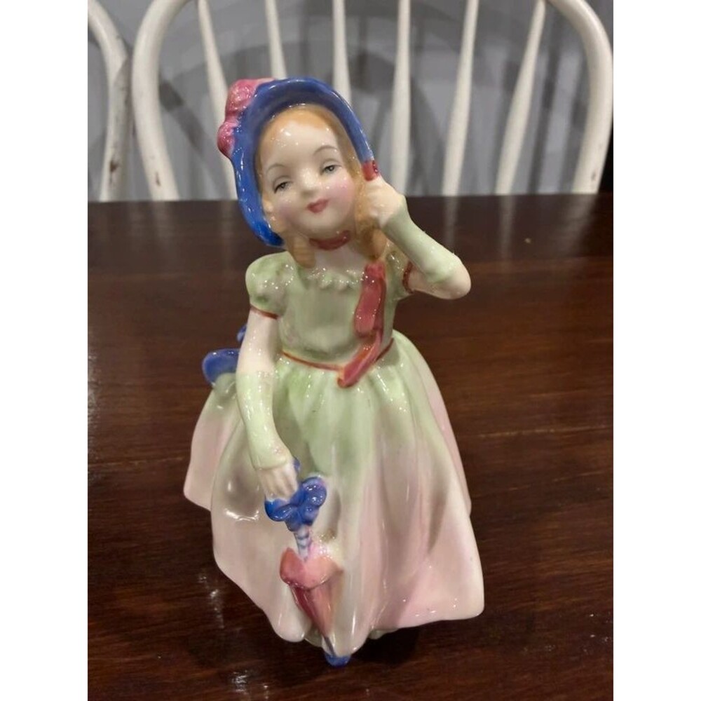 Vintage Royal Doulton Babie Figurine Leslie Harradine Girl Parasol England